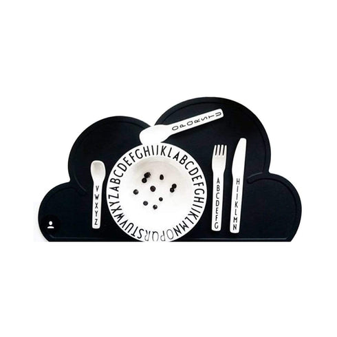 AussieSuperStore Homeware Supplies Food Grade Silicone Slip Resistant Cloud Placemat Food Silicone Slip Resistant Cloud Placemat for Baby/Kid/Children CBCLOUDMATBLK